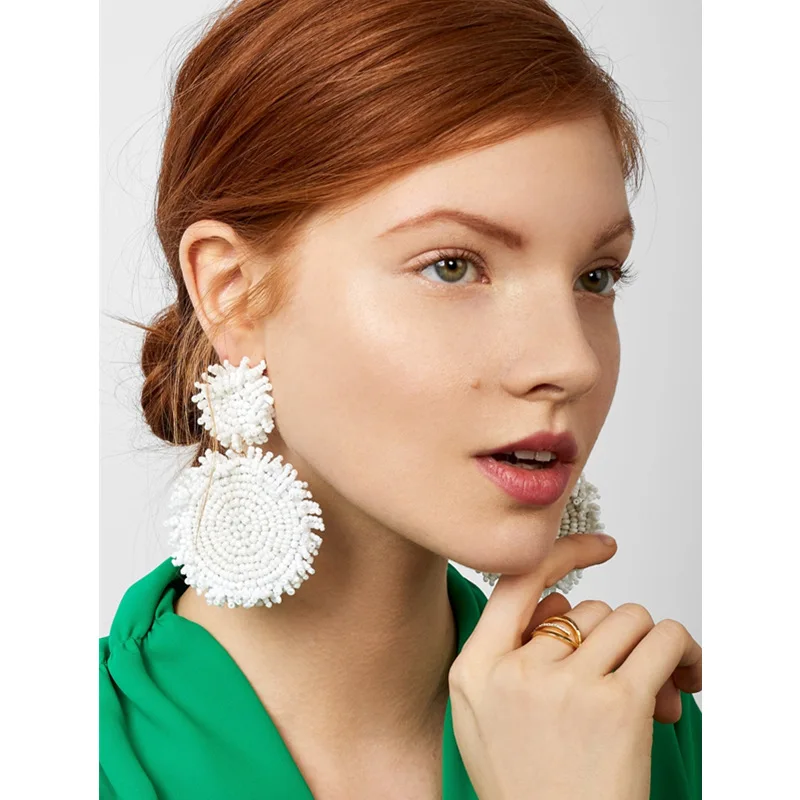 Длинные висячие серьги для женщин винтажные этнические с большими кристаллами