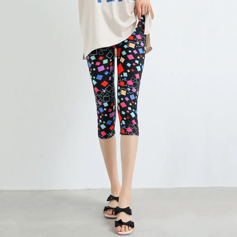 Короткие брюки размера плюс повседневные Капри женские летние леггинсы с