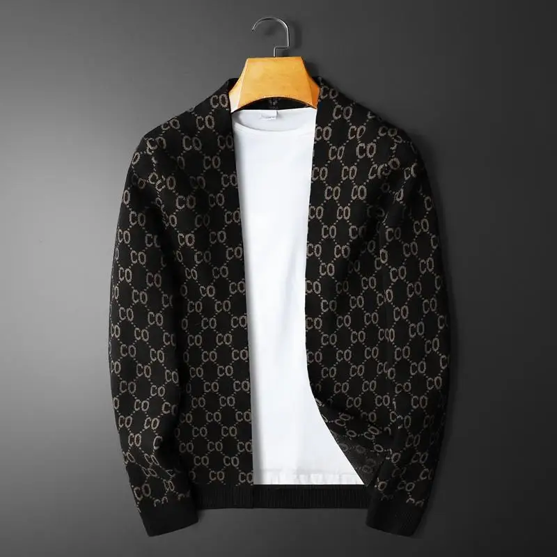 

Роскошный кардиган с надписью, Мужской дизайнерский брендовый Модный кардиган с карманами, вязаный кардиган, свитер, куртка, Мужской Повсед...