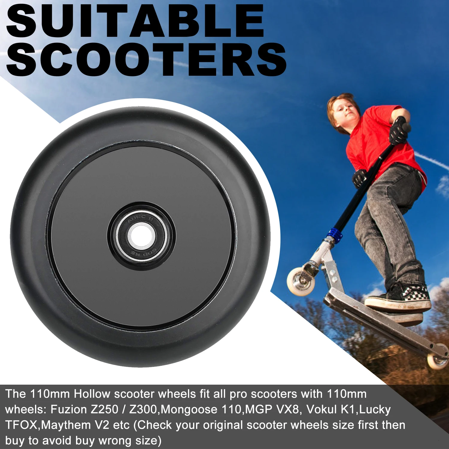 Хит продаж Профессиональный трюк Скутер колеса 2 шт. 110mm скутера самокат Pro Stunt