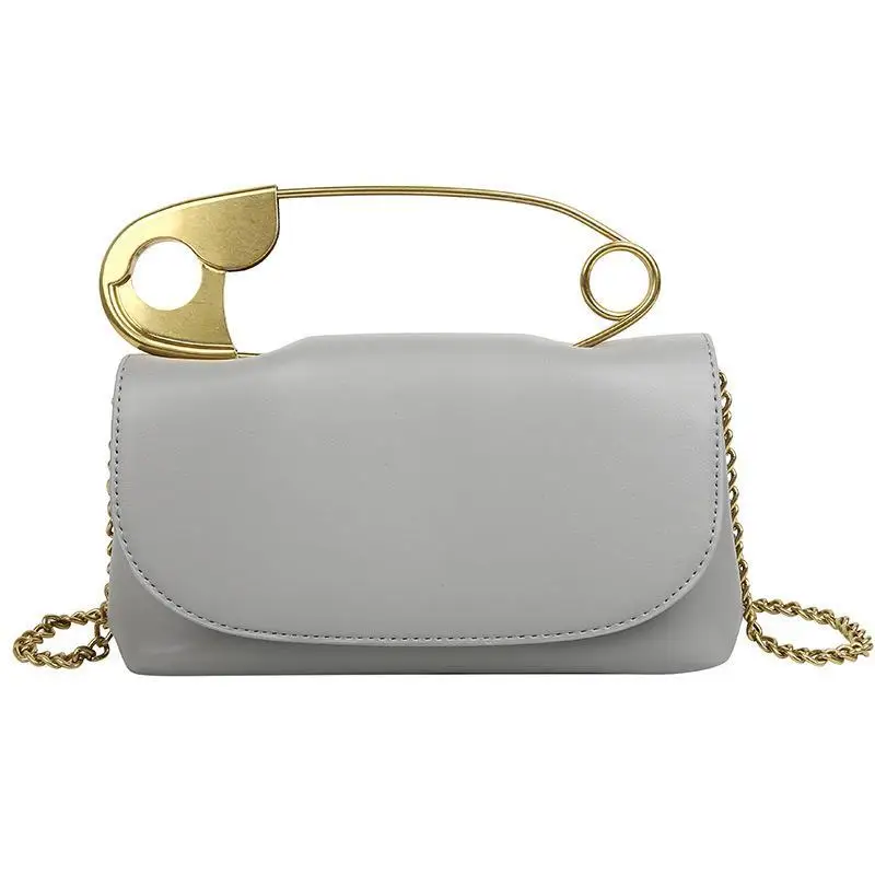 Pin Shape Handbag for Women 2021 Designer Chains Flap Shoulder Bag Fashion Party Clutch Purse Female Mini Crossbody Totes Bolsa