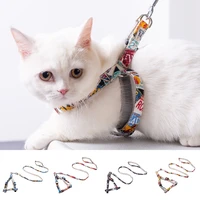 fashion brand cat harness and leash set pet products adjustable puppy traction harness belt cat kitten halter cat collar