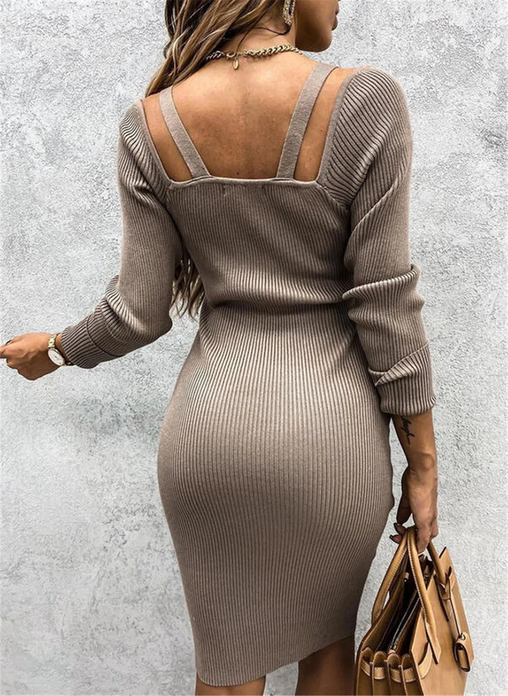 

Solid off the shoulder with rib eye girly dress button long sleeve metal dress with skinny female slingshot mini