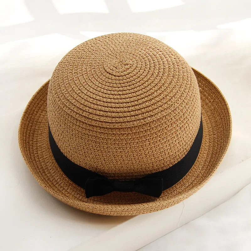 

Sun hat bowtie dome straw hat summer hat Korean version simple sun sun hat seaside holiday beach hat