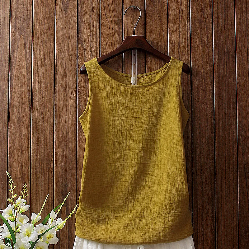 Женские летние хлопковые льняные топы новинка 2018 однотонные повседневные