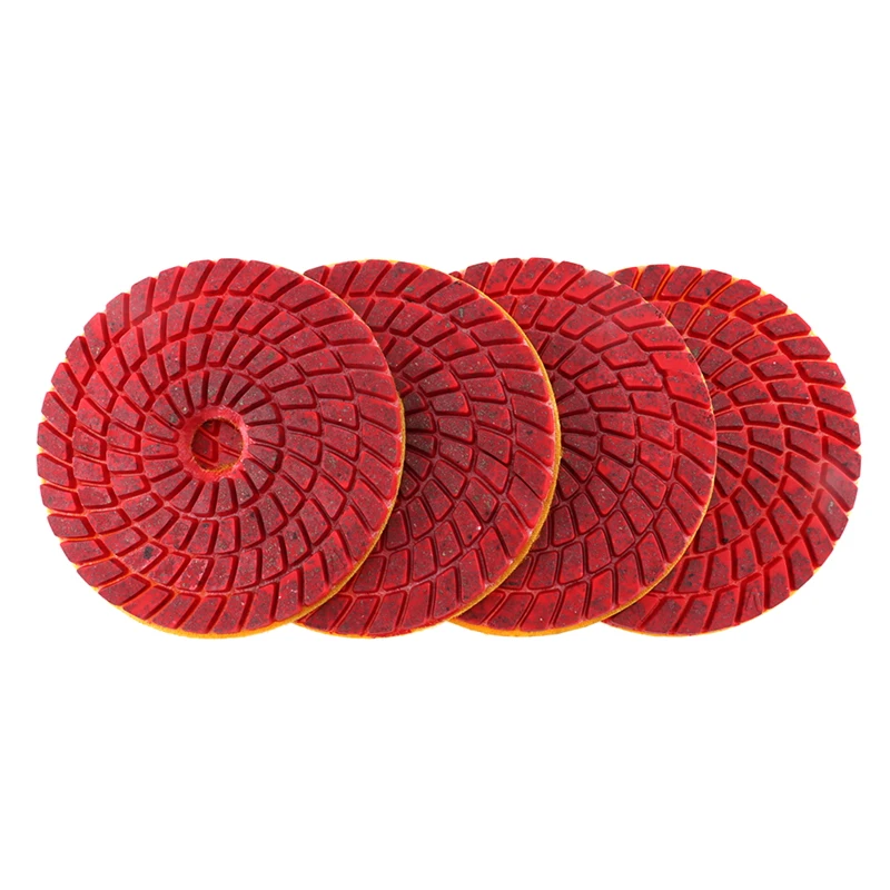 

4 шт. Полировальные накладки RIJILEI 4 дюйма алмазные для гранита, мрамора