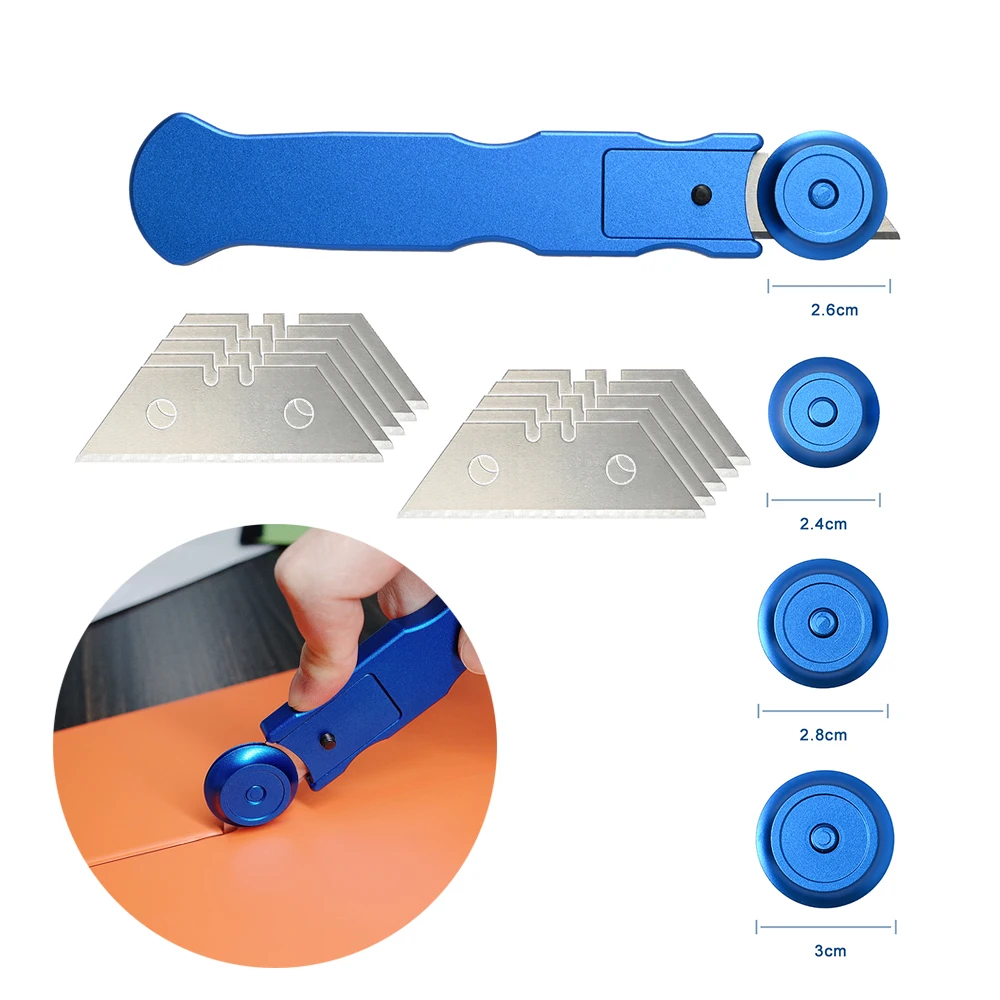 

EHDIS Roller-Guide Cutting Knife Vinyl Car Wrapping Decal Paper Styling Cutter Carbon Fiber Sticker Window Tints Slitting Tool