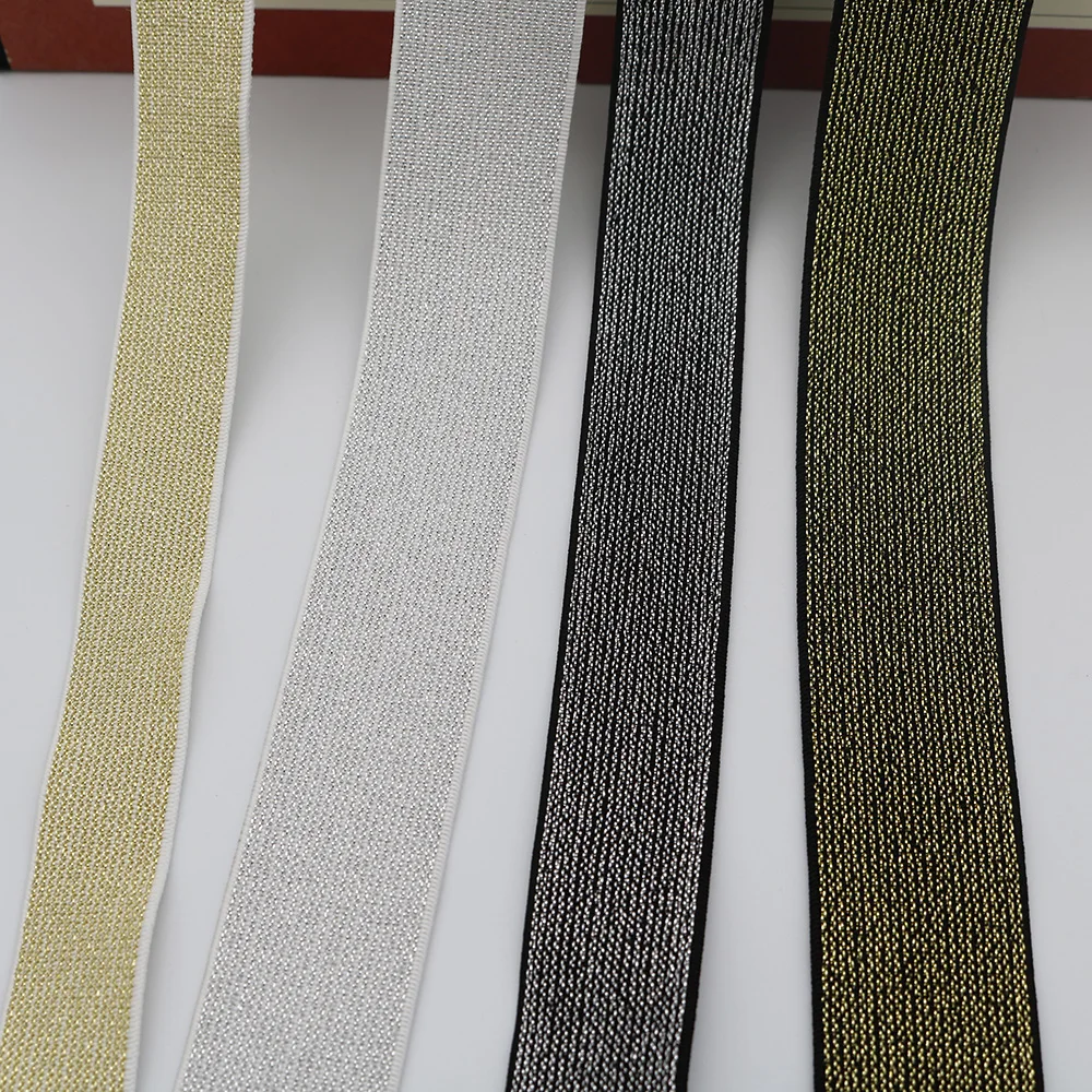 

2meters Glitter Golden And Silver Elastic Band Rubber Trousers Garment Sewing Accessories Diy