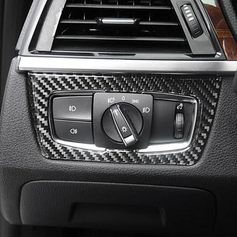 Car Styling Headlight Switch Button Decorative Frame Cover Trim Dashboard Molding Sticker for BMW F30 F31 F32 F33 F34 2012-2020 |