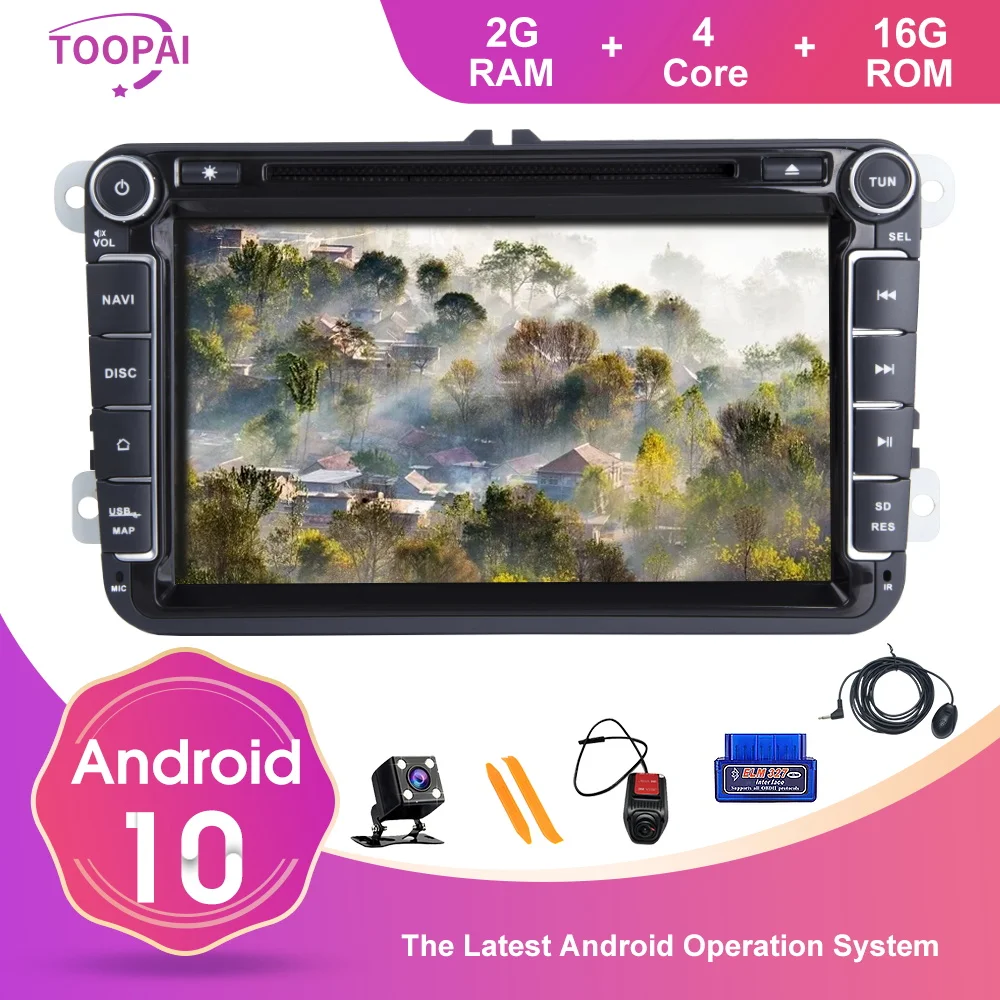 Автомобильный мультимедийный плеер Toopai на Android 10 с GPS для