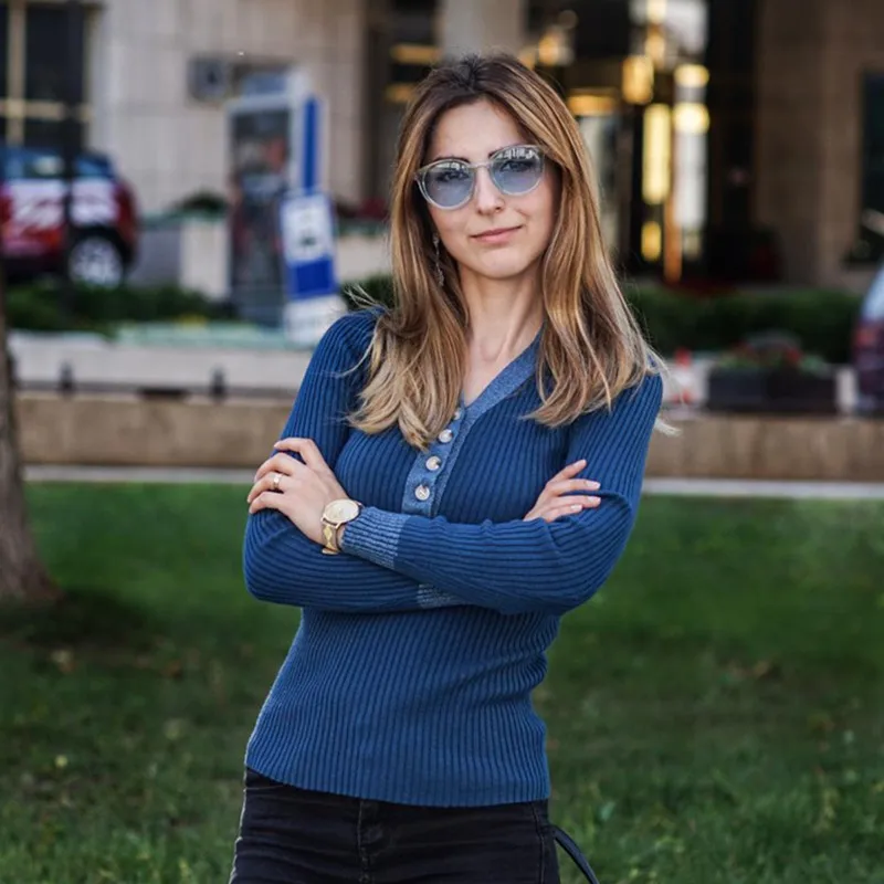 Женский Блестящий свитер GIGOGOU теплый пуловер с люрексом и V-образным вырезом