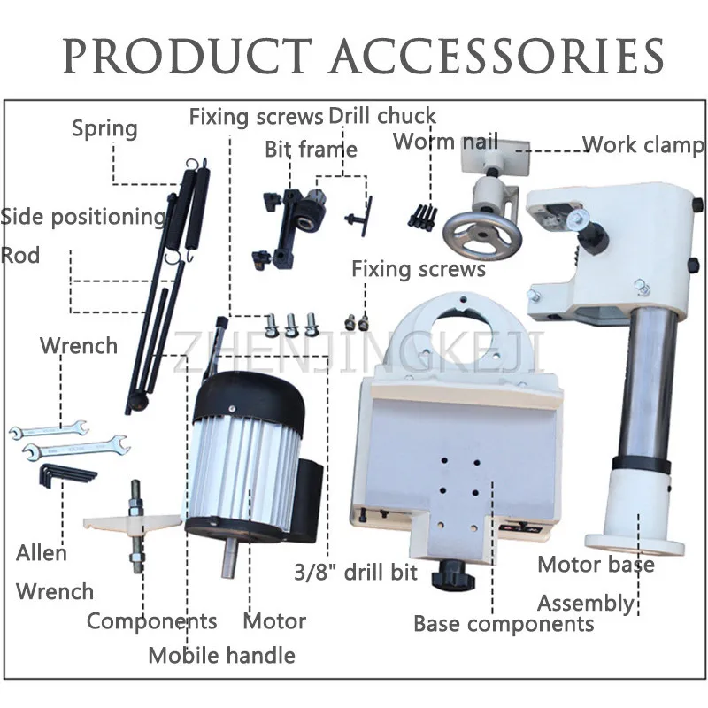 

Small Desktop Woodworking Square Tenon Machine Home Bench Drilling Machine Woodworking Square Eye Drilling Tenoning Machine 220V
