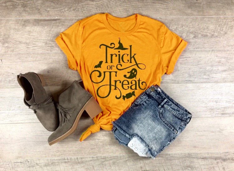 

Trick Or Treat T-Shirt Halloween shirts for women women slogan grunge tumblr cotton casual tee goth graphic party tops K894