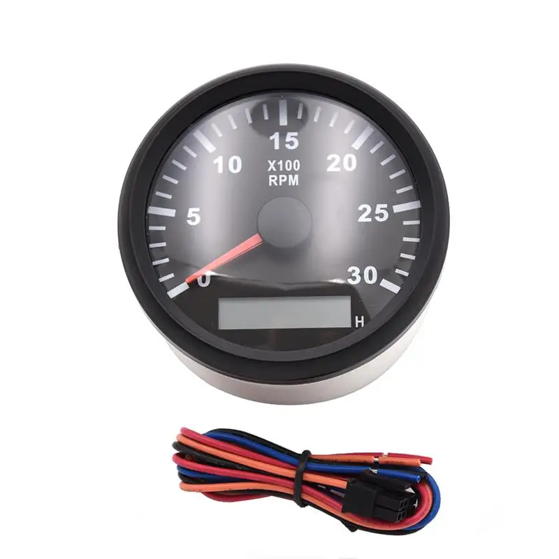 Тахометр 85 мм 3000 об/мин с часовым счетчиком для грузовиков автомобилей лодок