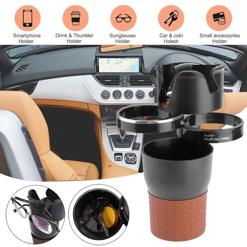 

Multi-functional Car Cup Holder Vehicle-Mounted Water Cup Drink Holder Universal Car 4 in 1 Dual Cup Mount Extender Organizer