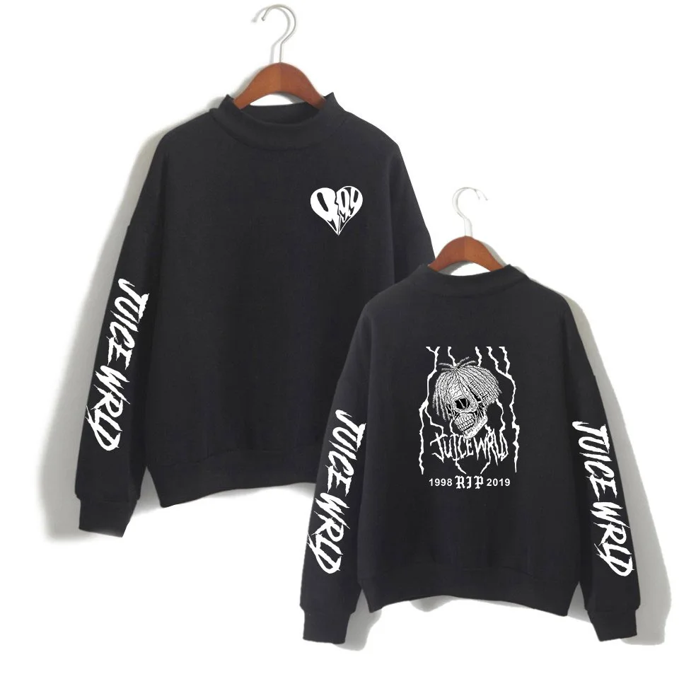 

2021 Juice Wrld Men Hoodie Sweatshirt Turtleneck Boys Girls Teenager Spring Autumn Oversized Pullover Cotton Fleece Streetwear