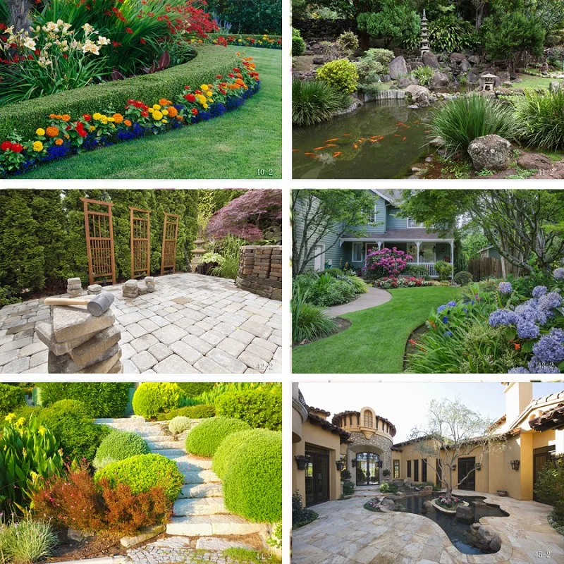 Виниловый фон Nitree для фотосъемки в европейском и американском стиле вилла сад