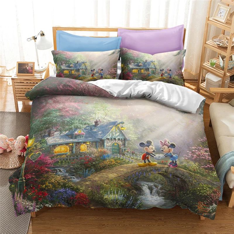 Disney Movie Cartoon Character Mickey Mouse Bed Covers Mermaid Princess Linens Set The Lion King Duvet Cover Pillowcase 220x240 | Дом и сад