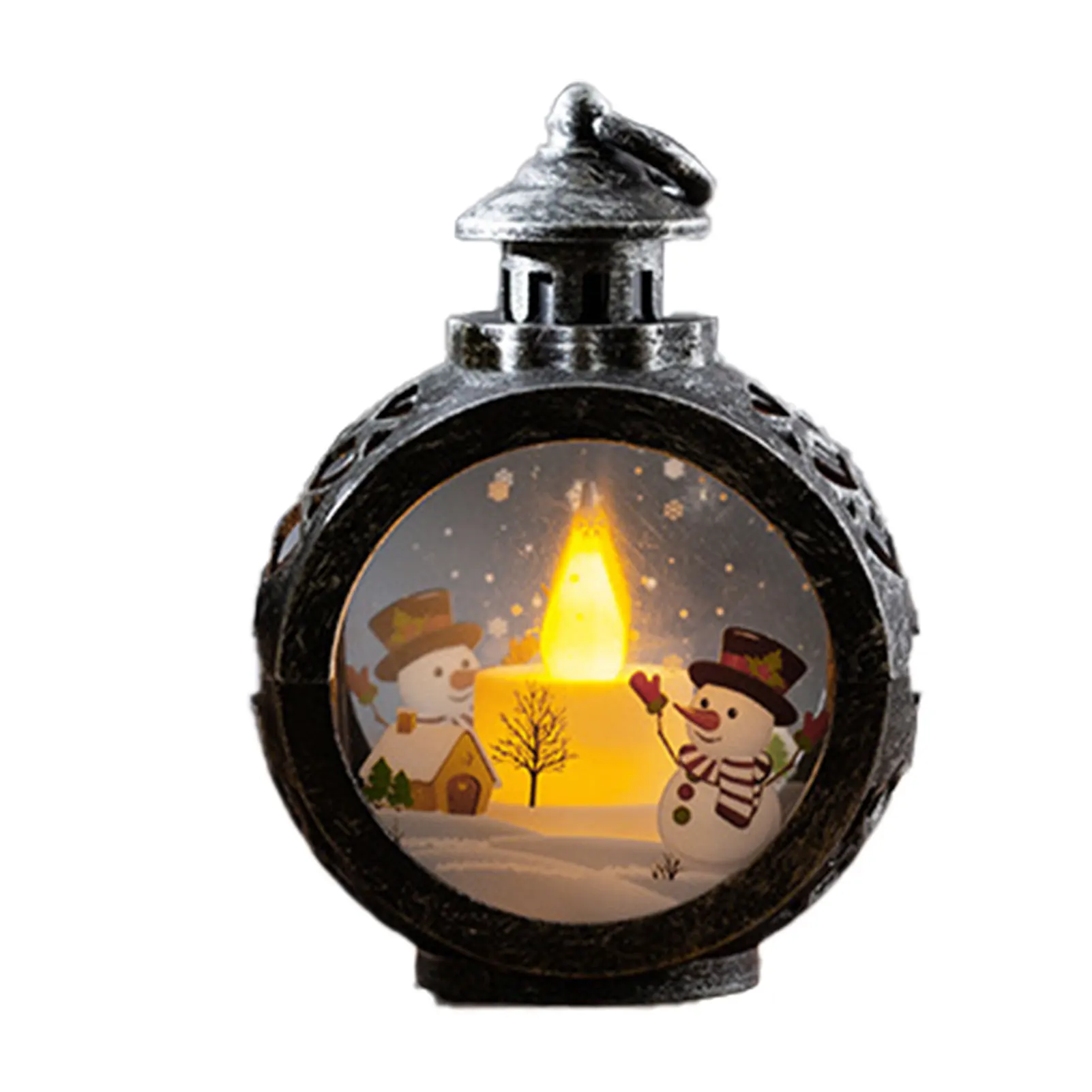 Christmas Lantern Warm White LED Candle Hanging Night Light Ornament Tabletop Gift Party Home Decor Santa Claus Vintage Holiday | Лампы и