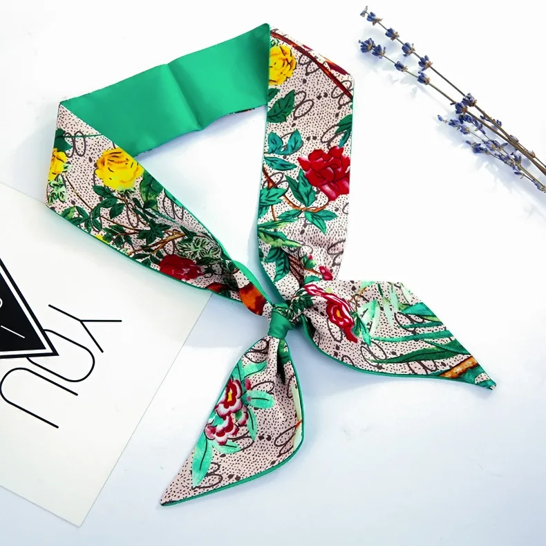 

Tied bag small silk scarf professional small ribbon twill satin silk scarf spring and autumn ladies scarf decoration small scarf