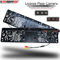 koorinwoo ahd license plate frame car rear view camera ccd security camera reverse ir led lights 170 degree parking video system