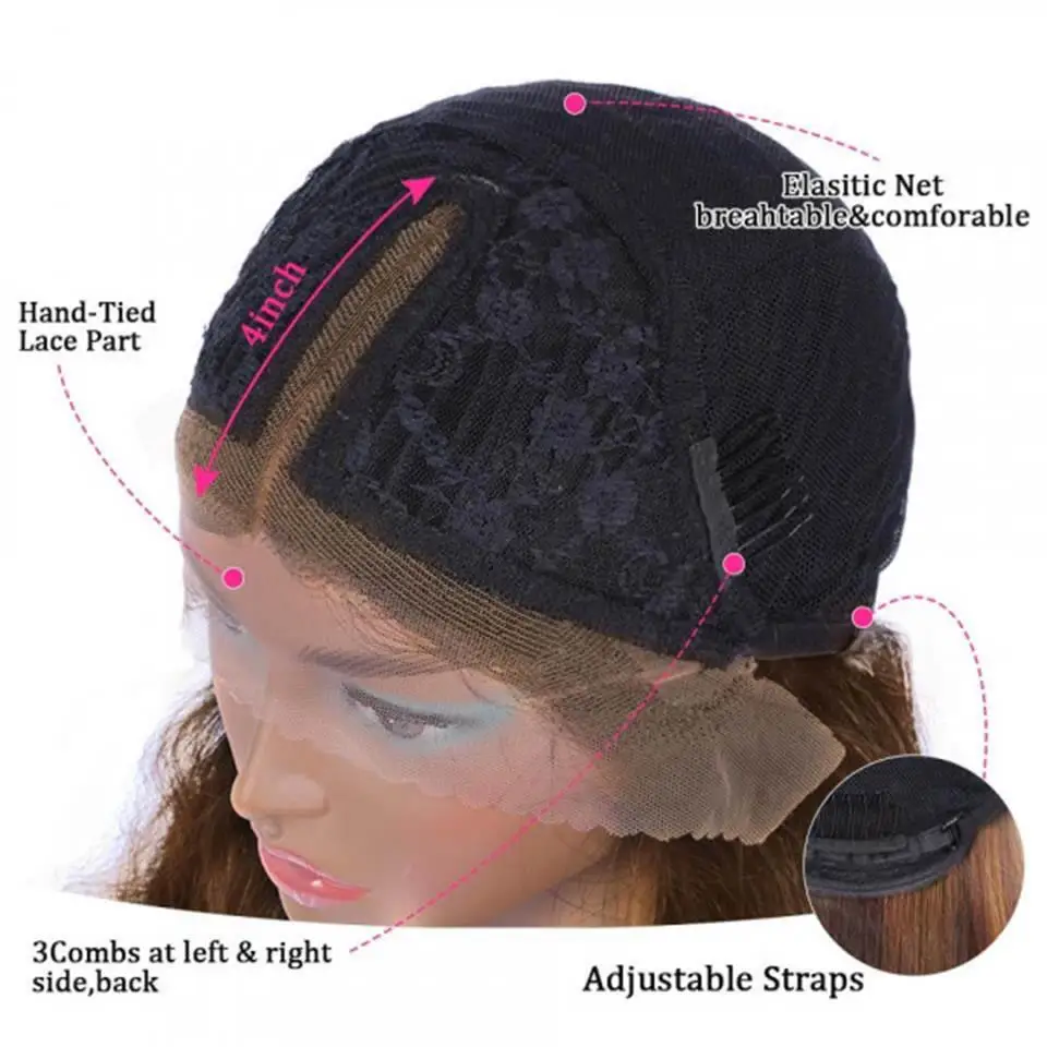 Aliborl волосы Выделите прямые T часть кружевные парики для черных женщин