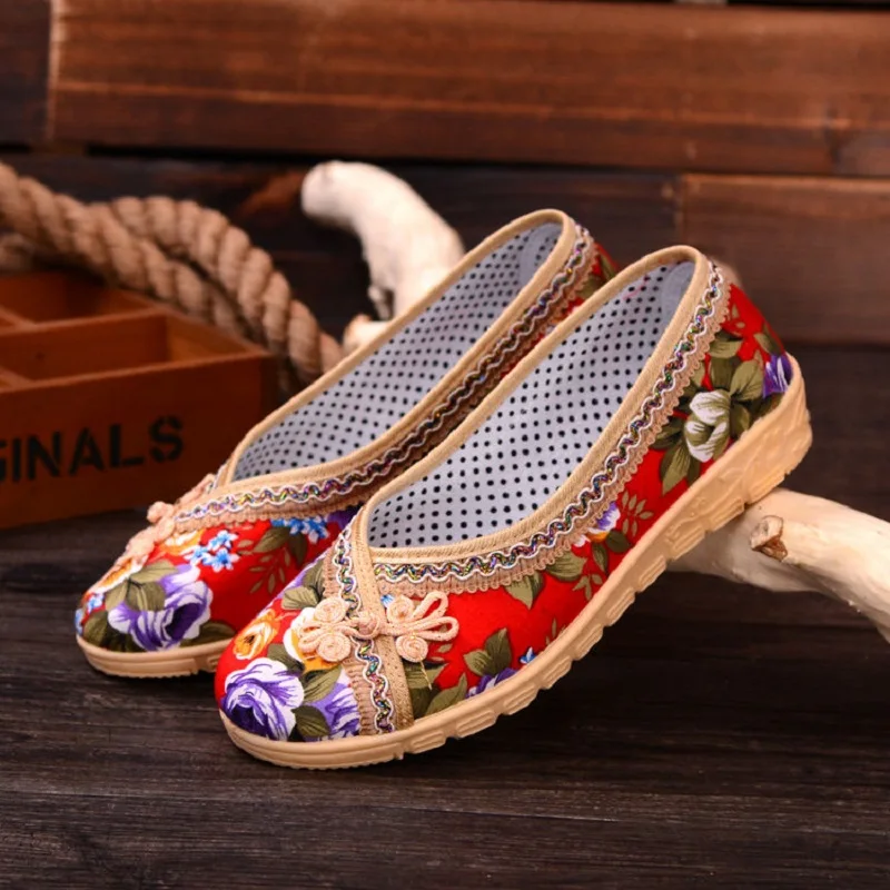 

Marlisasa Zapatos De Mujer Women Round Toe Light Weight Red Floral Slip on Flat Shoes Lady Cool Black Comfy Dance Loafers E6330z