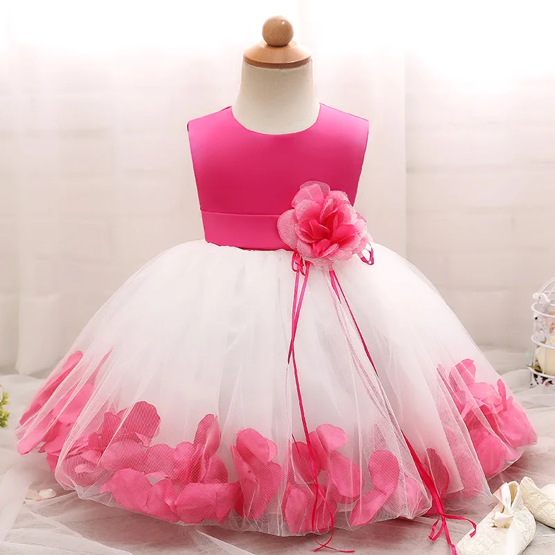 

Baby Girls Floral Princess Dress Birthday Christening Party Gown Toddler Bridesmaid Wedding Flower Girl Dress Infant Sweet Dress