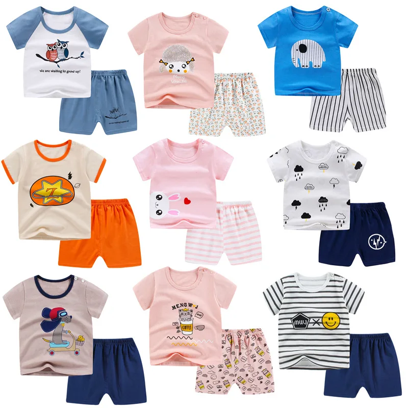 Детский летний комплект детская одежда из хлопка для мальчиков пижамные