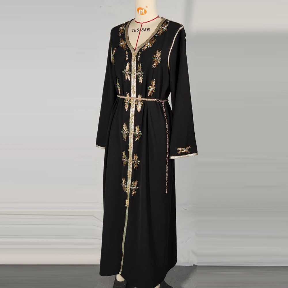 Женское платье хиджаб в мусульманском стиле черная абайя турецкий мусульманская