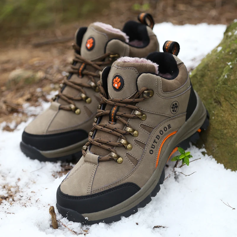 

2020 Winter Hiking Boots Women Outdoor Warm Plush Anti-skid Ladies Boots Mountain Climbing Snow Boots Sports Walking Shoes Woman