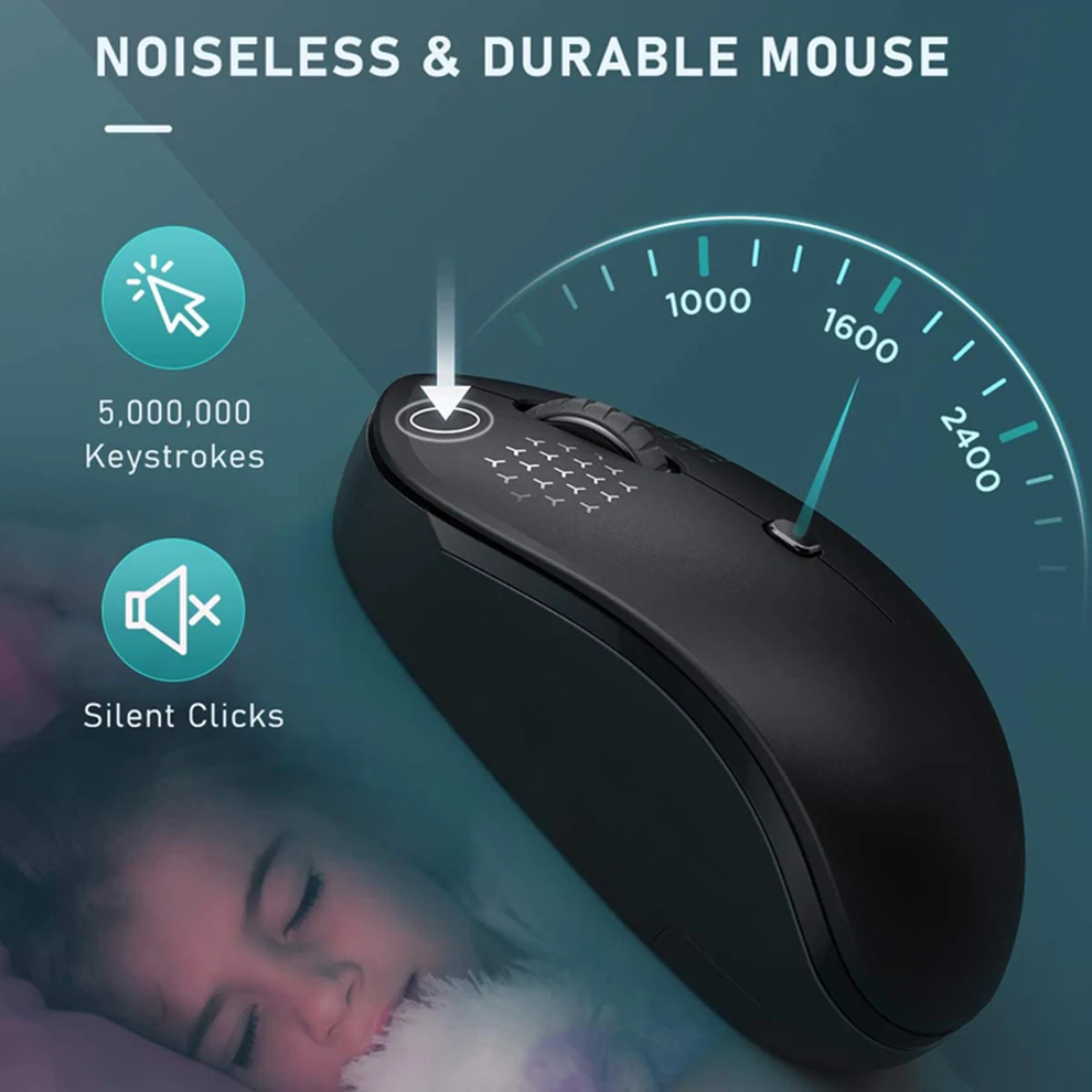 SeenDa Bluetooth Rechargeable Wireless Mouse Slient Click 2400 DPI Type-c+USB for Laptop iPad Computer Mause Ergonomics | Компьютеры и