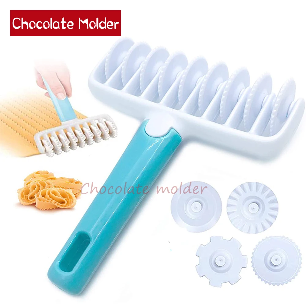 

Fondant Ribbon Dough Lattice Cutter Wheel Roller Pastry Mold 4 Different Gears Embosser Set Pastry Tools for Pie Pastry
