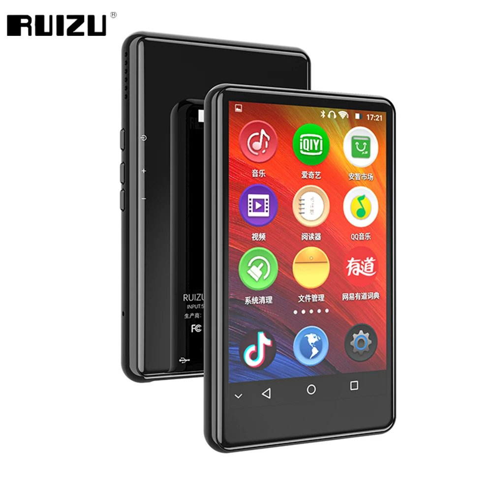 RUIZU H6 Android WiFi MP3 Player With Bluetooth 5.0 4 Inch Touch Screen 8GB/16GB Music Video Player Support Speaker,FM,Recording