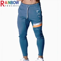 rainbowtouches men pants jogging fitness trousers slim zipper absorption and sweatpants wicking casual outdoors sports pant