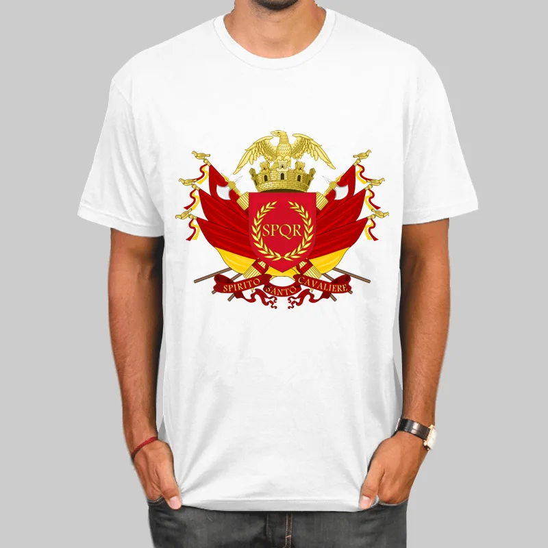 SPQR Римский гладиатор имперский Золотой орел футболки летняя модная футболка с