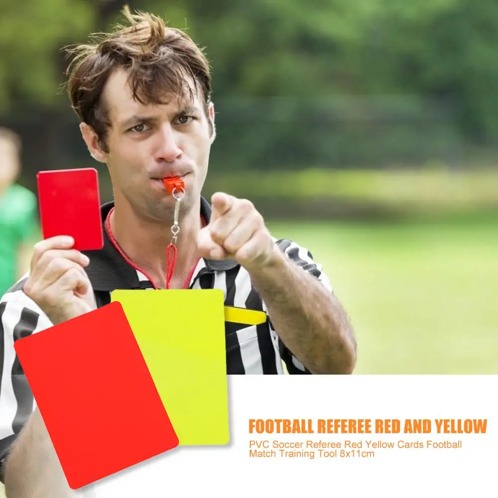 

Hot Sale Red Card Wear-resistant PVC Soccer Referee Red Yellow Cards Football Match Training Referee Tool 8x11cm