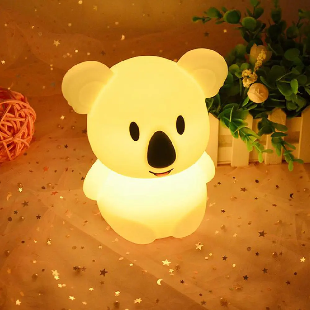 

Zoyaloo LED Cute Koala Remote Colorful Night Light Rechargeable Kids Bedside Lamp Soft Silicone Desktop Light For Baby Toddler