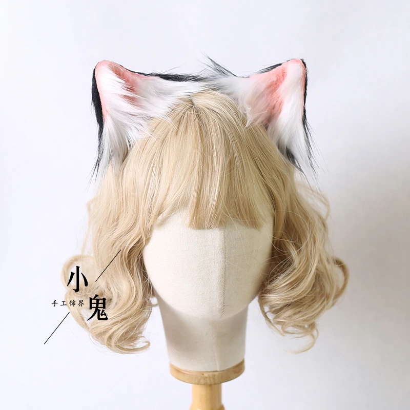

Japanese lolita hand-made simulation animal ear hairpin pair clip cat ear headdress cos wolf dog ear mother jk cat ear hairpin