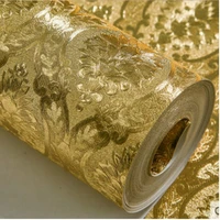0 53x10mroll gold embossed wallpaper bedroom living room home decor wall papers 3d damask relief wallstickers gift wrapping