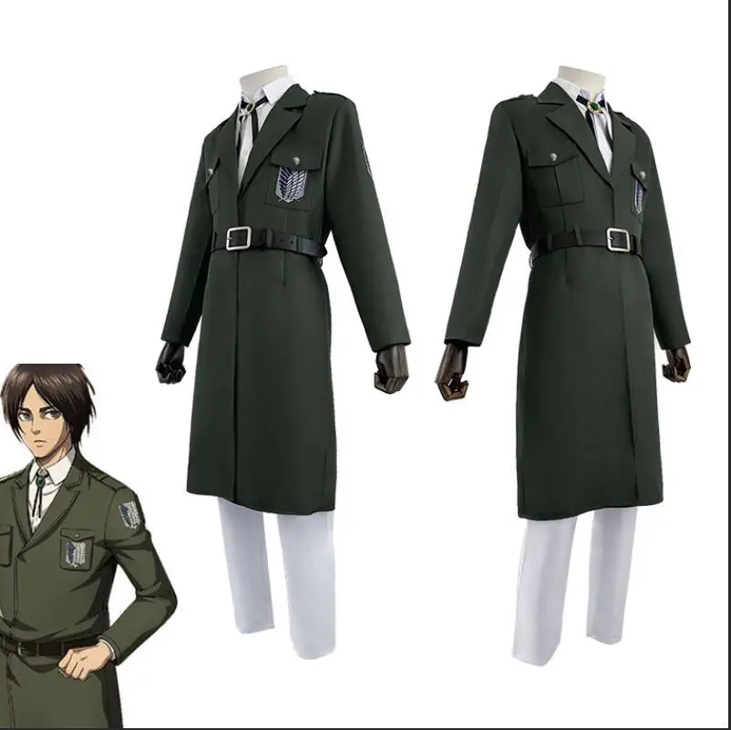 

16 Anime Attack on Titan Cosplay Costume Green Cloak Investigation Corps Full Set of Cos Allen Uniforms Army Green Long Coat