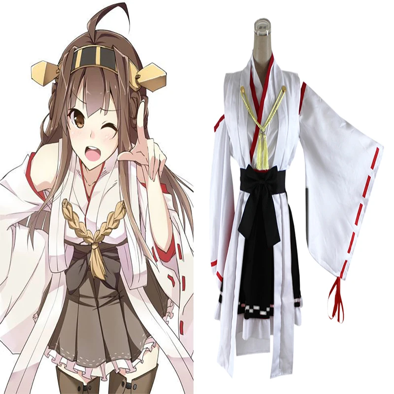 

Game KanColle Cosplay Costumes Kantai Collection Kongou Cosplay Costume Uniforms Halloween Party Haruna Women Cosplay Costume