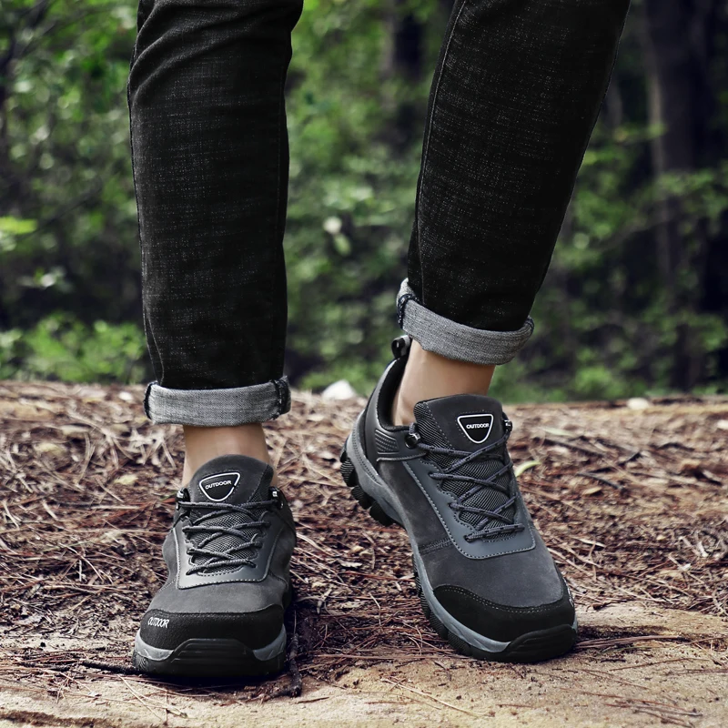 2021 Spring Platform Non-slip Hiking Shoes Men Outdoor Sneakers Men Breathable Suede Trekking Sport Shoes Zapatillas De Deporte