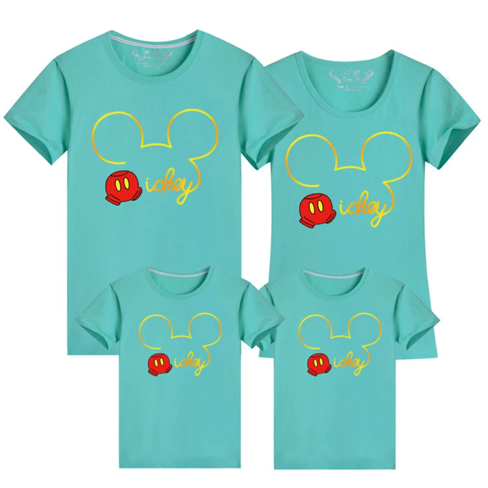 

Disney Family Matching Tshirt Mommy And Me Tshirts Mickey Harajuku Cartoon Short Sleeve Kid Girls Boys Clothes Tee Tops Dropship