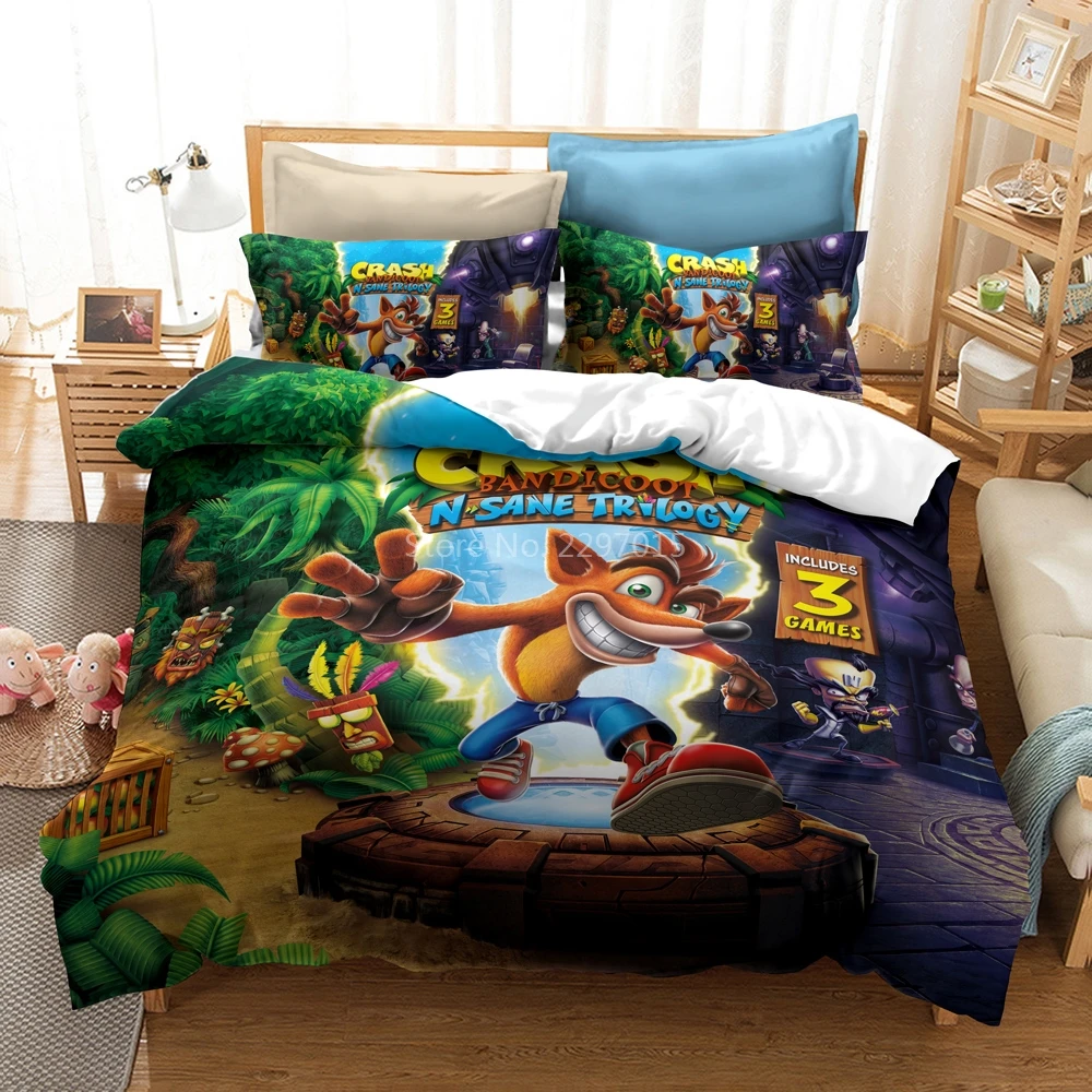 

Cartoon Crash Bandicoot 3d Luxury Bedding Set Duvet Cover Set Pillowcase Europe/USA/Australia Twin Full Queen King Bedchothes