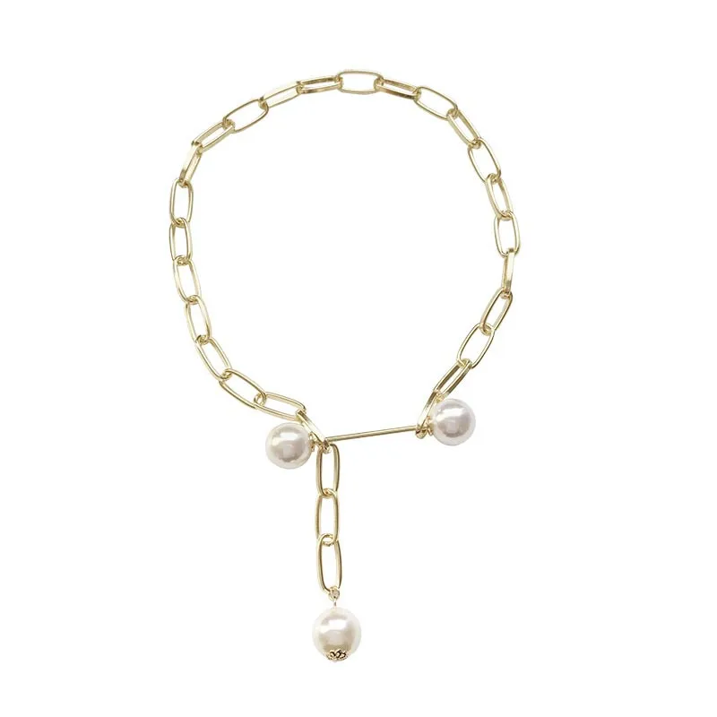 Женское Ожерелье Design sense кулон из искусственного жемчуга на цепочке новая