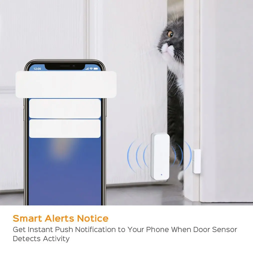 

Smart WiFi Door Sensor For Tuya Door Open Or Closed Detectors WiFi App Notification Alert Alarm Lighting Automation
