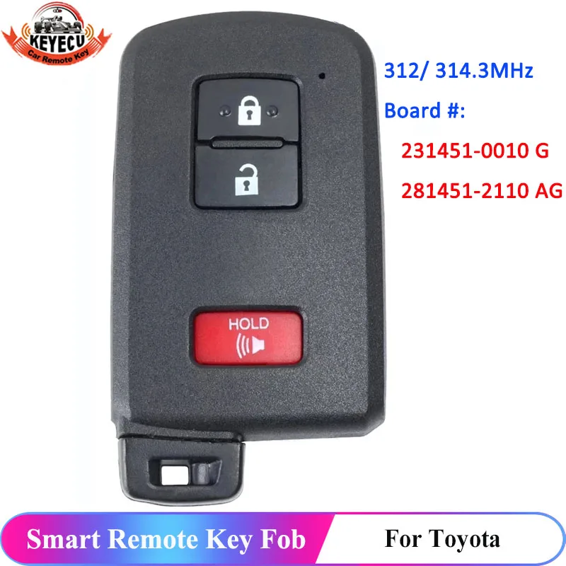 

Пульт дистанционного управления KEYECU для Toyota Prius C Tacoma Land Cruiser Highlander 231451-0010 HYQ14FBB 281451-2110 HYQ14FBA