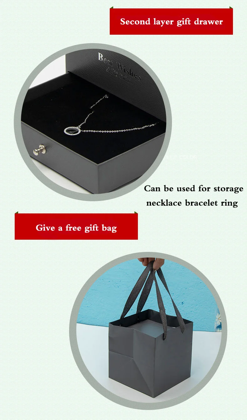

Second-tier Eternal Rose Jewelry Box Necklace Storage Box Ladies Valentine's Day Gift Box Jewelry Boxes and Packaging