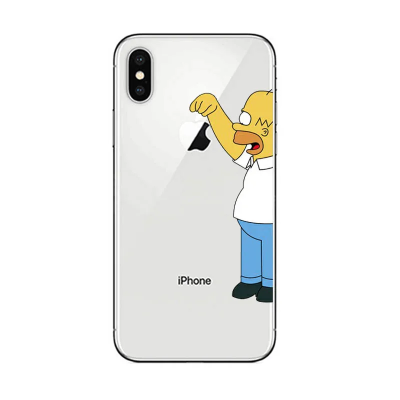 TPU Чехол для телефона Homer J. Simpson для iPhone 5S, SE 6 6s 7 8 P PLUS X XR XS MAX Милый Забавный модный силиконовый чехол для телефона с рисунком - Цвет: TPU